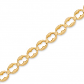 Yellow Gold Coffee Bean Link Bracelet Yellow Gold Coffee Bean Link Bracelet